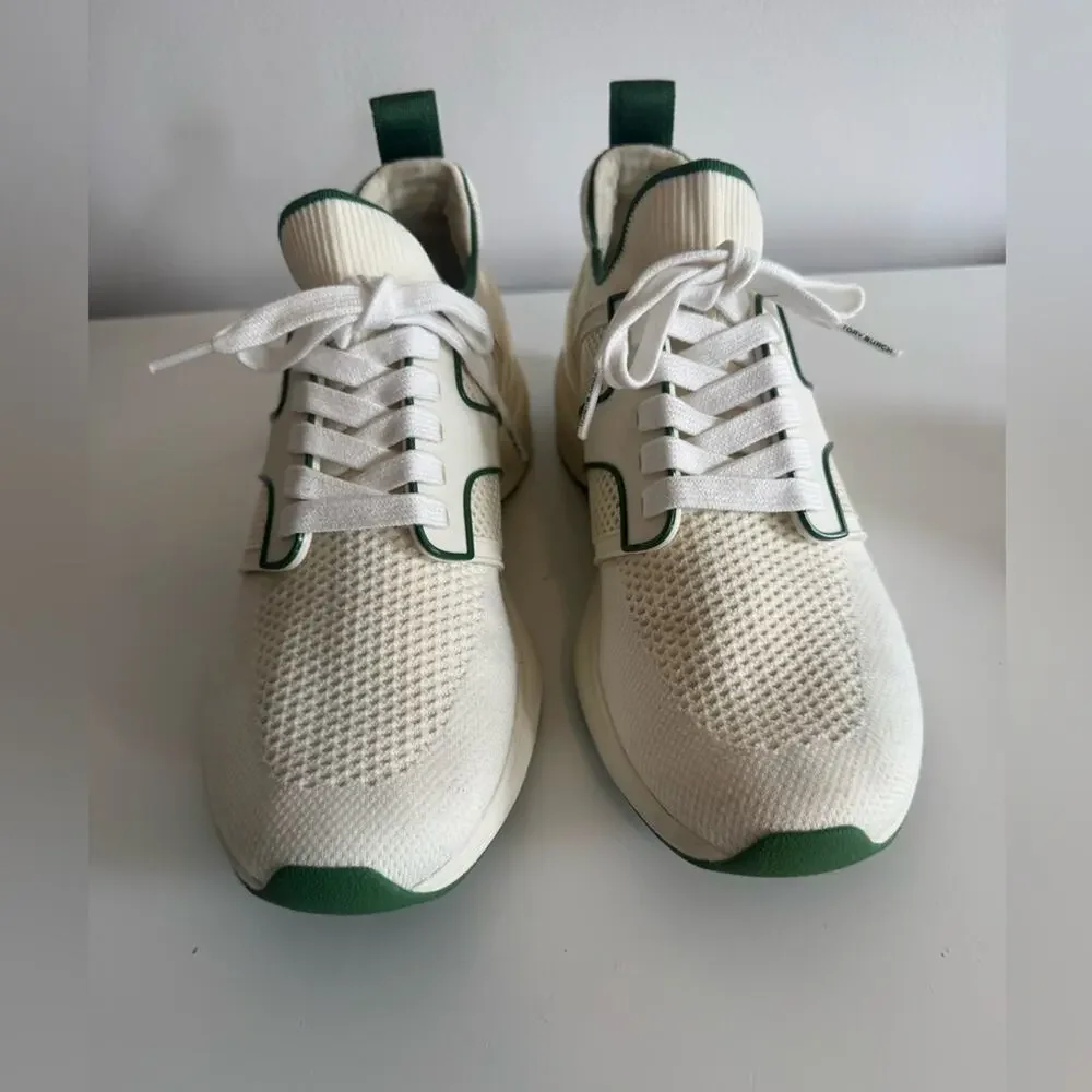 Tory Burch T Sock Runner Knit Sneaker In Green 9.5
